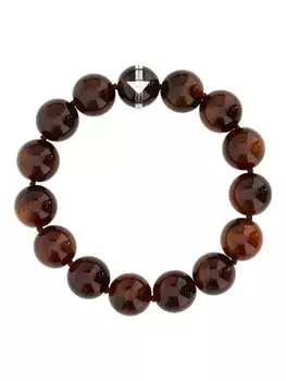 Ожерелье-чокер из бисера Prada, коричневый