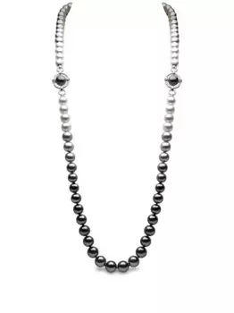 Ожерелье Classic Lu из 18-каратного белого золота с жемчугом и бриллиантами Yoko London, черный