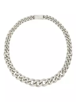 Ожерелье из цепочки с гравировкой логотипа Jil Sander, серебряный