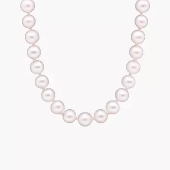 Ожерелье из нити пресноводного культивированного жемчуга 24 дюйма из 14-каратного белого золота (7,0-7,5 мм) Blue Nile