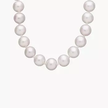 Ожерелье из нити пресноводного культивированного жемчуга 24 дюйма из 14-каратного белого золота (7,5-8,0 мм) Blue Nile