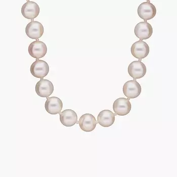 Ожерелье из нити пресноводного культивированного жемчуга 36 дюймов из желтого золота 14 карат (7,5-8,0 мм) Blue Nile