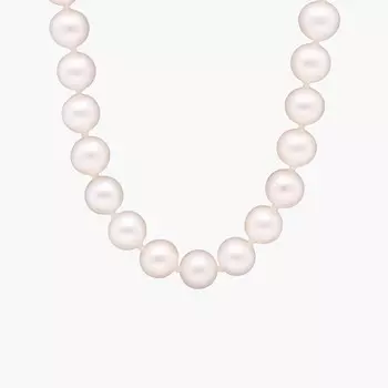 Ожерелье из нити пресноводного культивированного жемчуга 24 дюйма из 14-каратного белого золота (8,0-8,5 мм) Blue Nile