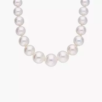 Ожерелье из пресноводного культивированного жемчуга с градуированной нитью и белым золотом 14 карат (5,5-9,5 мм) Blue Nile