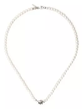 Ожерелье из жемчуга с черепом Emanuele Bicocchi, белый