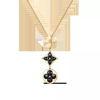 Ожерелье-лариат Color Blossom, желтое золото, оникс и бриллиант Louis Vuitton, золотой