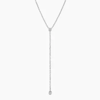 Ожерелье-Лариат с бриллиантовой оправой Pear Lab Brilliant Earth
