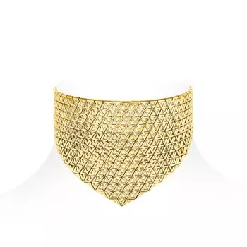 Ожерелье LV Volt Mesh, желтое золото Louis Vuitton, золотой