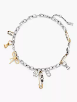 Ожерелье Marc Jacobs Grunge Glam Charm, серебристый