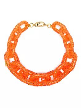 Ожерелье Patrizia Pepe, украшенное стразами, оранжевый