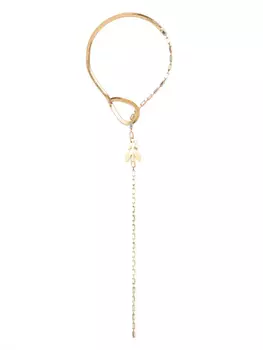 Ожерелье Patrizia Pepe в форме змеи из хрусталя и стекла, золотой