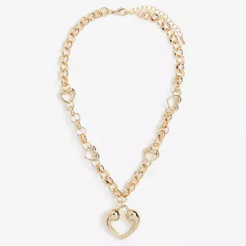 Ожерелье-подвеска H&M Heart-pendant, золотистый