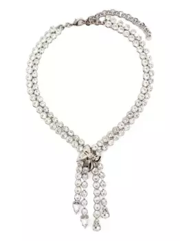Ожерелье с бахромой, украшенное кристаллами Alessandra Rich, серебяный