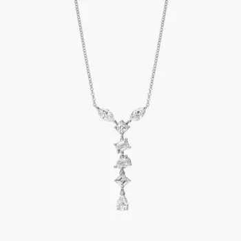 Ожерелье с бриллиантами фантазийной формы из 18-каратного белого золота (1 1/4 карата) Blue Nile