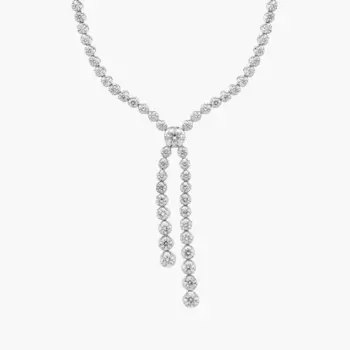 Ожерелье с бриллиантовой кисточкой из 14-каратного белого золота (2 5/8 карата) Blue Nile