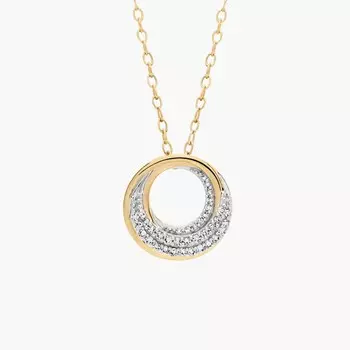 Ожерелье с бриллиантовым вихрем из желтого золота 14 карат Blue Nile