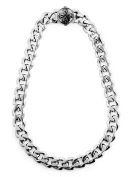 Ожерелье с гравировкой логотипа Emanuele Bicocchi, серебяный