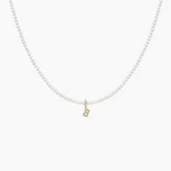 Ожерелье с инициалами из культивированного жемчуга и бриллиантов Brilliant Earth