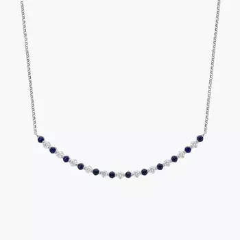 Ожерелье с плавающим сапфиром и бриллиантовой улыбкой из 14-каратного белого золота Blue Nile