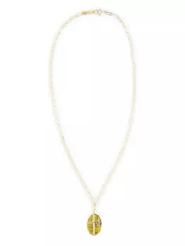 Ожерелье с подвеской из камня ISABEL MARANT, золотой