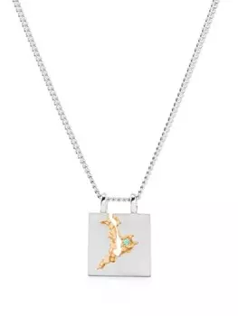 Ожерелье с подвеской из желтого золота 14 карат с изумрудом Tom Wood, серебряный