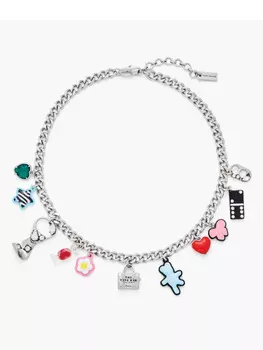Ожерелье с подвеской-наклейкой Marc Jacobs, серебристый