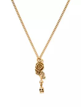 Ожерелье с подвеской «Роза и череп» Emanuele Bicocchi, золотой