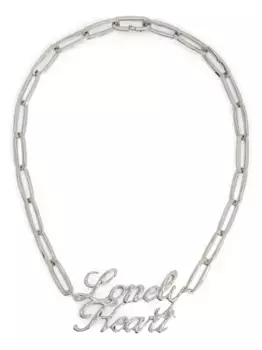 Ожерелье с табличкой-лозунгом JIL SANDER, серебяный