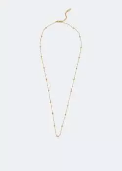 Ожерелье SAINT LAURENT Ball and intertwined chain long necklace, золотой