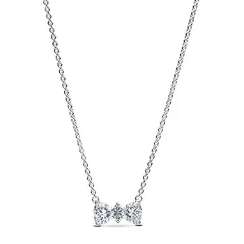 Ожерелье Sparkling Bow Pandora, стерлинговое серебро