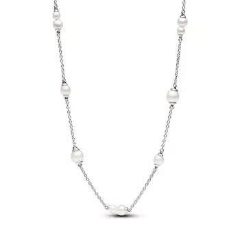 Ожерелье Treated Freshwater Cultured Pearl Station Chain Pandora, стерлинговое серебро