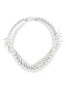 Ожерелье, украшенное кристаллами Ellen Conde, серебяный