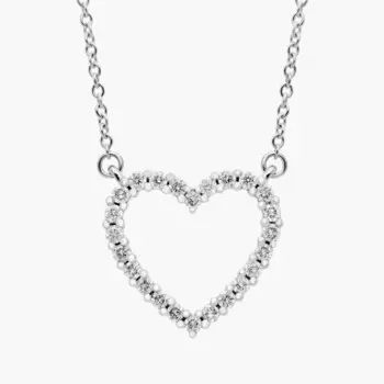Ожерелье в форме сердца с бриллиантами из 14-каратного белого золота (1/4 карата) Blue Nile