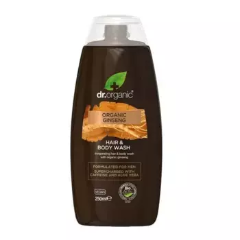 Оживляет и придает энергию телу и волосам Gel De Bao Y Champ De Ginseng Orgnico Dr. Organic, 250 ml