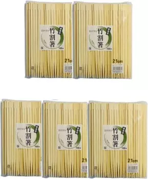 P-421 Разъемные палочки для еды, бамбуковые, двойные, 8,3 дюйма (21 см), набор из 100 пар x 5, завязанные, для коммерческого использования, большая вместимость Yanagi, Twinsei Chopsticks