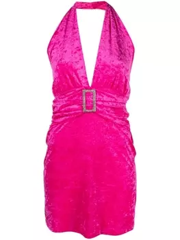 P.A.R.O.S.H. бархатное платье мини с кристаллами, розовый