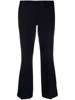 P.A.R.O.S.H. cropped flared virgin wool trousers, синий