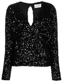 P.A.R.O.S.H. cut-out sequinned top, черный