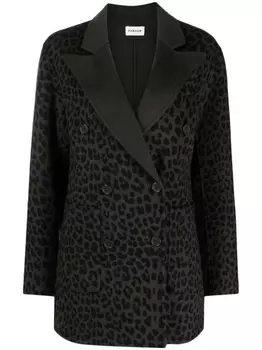 P.A.R.O.S.H. двубортный блейзер с принтом, зеленый