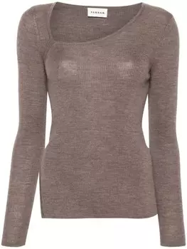 P.A.R.O.S.H. джемпер в рубчик, коричневый