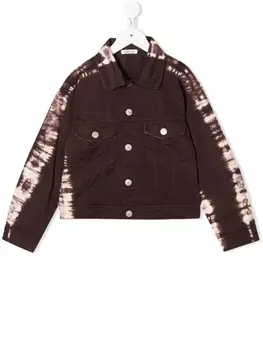 P.A.R.O.S.H. джинсовая куртка с принтом тай-дай, коричневый