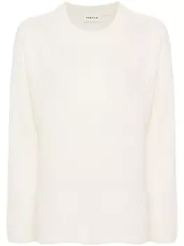 P.A.R.O.S.H. кашемировый джемпер в рубчик, белый