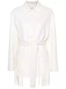 P.A.R.O.S.H. короткое пальто с бахромой, нейтральный цвет