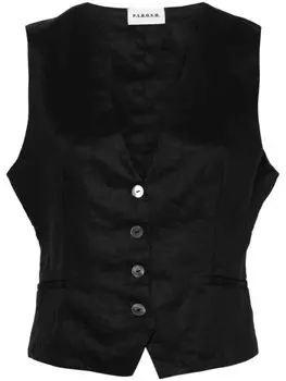 P.A.R.O.S.H. льняной жилет на пуговицах, черный