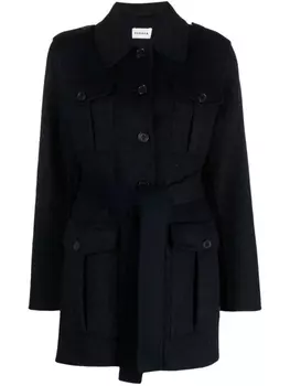 P.A.R.O.S.H. leopard-print wool coat, синий