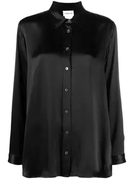 P.A.R.O.S.H. long-sleeve silk satin shirt, черный