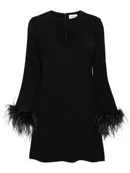 P.A.R.O.S.H. мини-платье с вырезом и перьями, черный