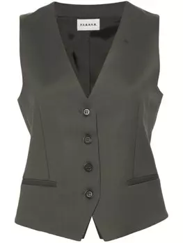 P.A.R.O.S.H. однобортный габардиновый жилет, зеленый