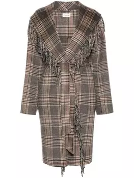 P.A.R.O.S.H. пальто в клетку, коричневый