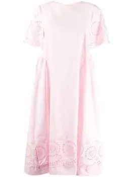 P.A.R.O.S.H. платье миди Broderie Anglaise, розовый